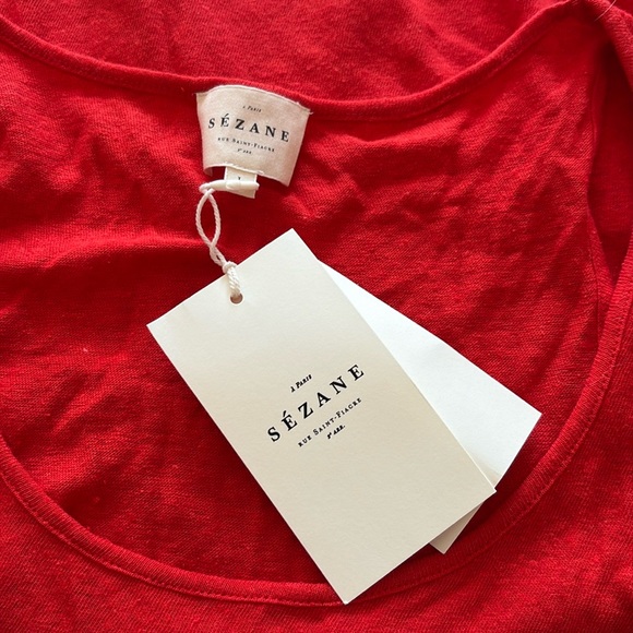 Sezane John Tank Top in Red - Large - NWT - Picture 6 of 6
